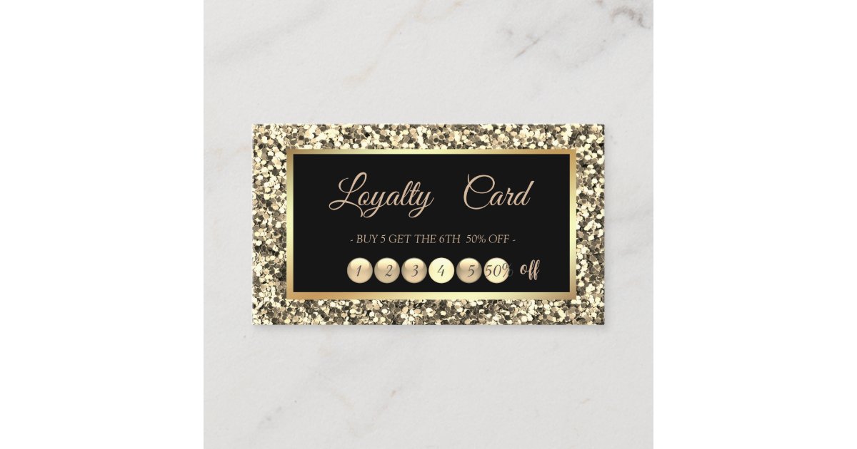 Loyal Frame Modern Professional Glitter Frame Loyalty Card | Zazzle
