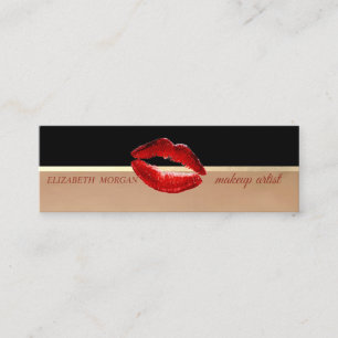 Modern Professional Glitter Lips,Makeup Artist Mini Business Card
