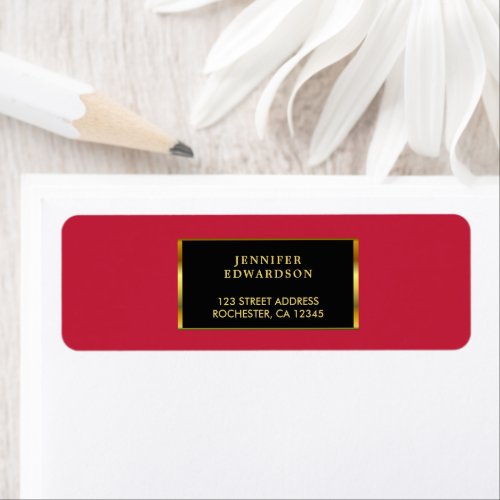 Modern professional gold black cardinal red label