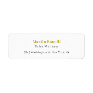 Modern Professional Gold Black & White Serif Font Label