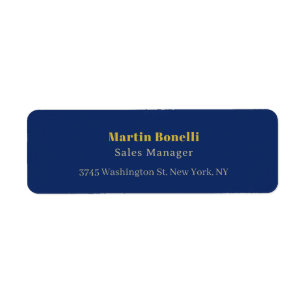 Modern Professional Gold & Blue Color Serif Font Label