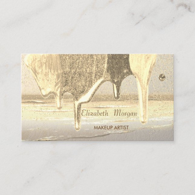 Modern Professional ,Gold Confetti,Drops Business Card (Front)