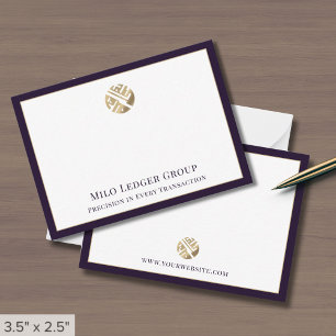 Modern Professional Gold Logo  Note Card