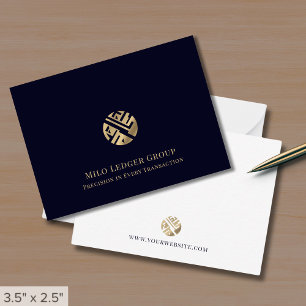 Modern Professional Gold Logo Note Card
