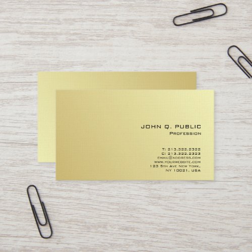 Modern Professional Gold Look Premium Linen Luxe Business Card
