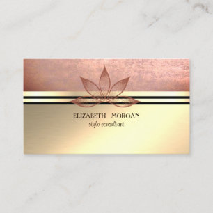 Modern Professional Gold, Lotus Stripes Business Card