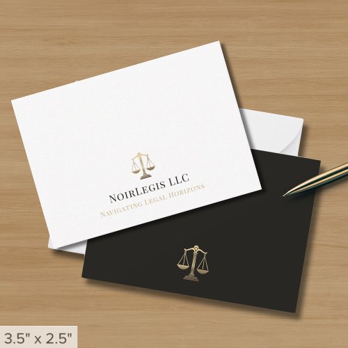 Modern Professional Gold Scales of Justice Note Card - Product | North Red Vine