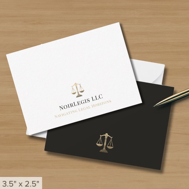Modern Professional Gold Scales of Justice Note Card (Creator Uploaded)