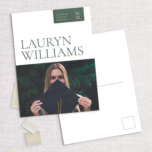 Modern Professional Grad Announcement Postcard (Creator Uploaded)