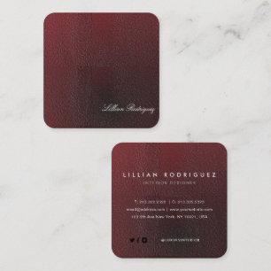 Modern Professional Gradient Burgundy Abstract Square Business Card