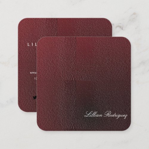 Modern Professional Gradient Burgundy Abstract Square Business Card