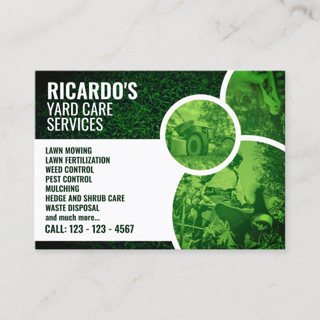 Modern professional grass green business card (Front)