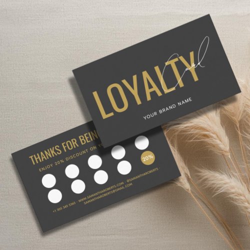 Modern professional gray and yellow customer loyalty card