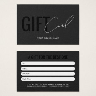 Modern professional gray black customer gift card