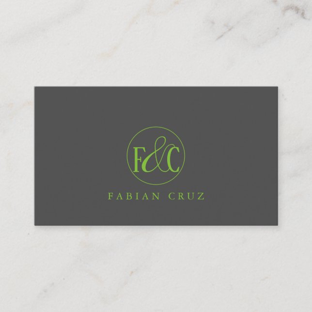 Modern Professional Gray Business Card (Front)