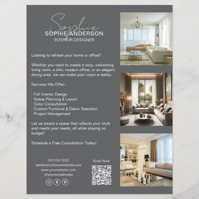 Modern Professional Gray Business Flyer (Front)