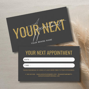 Modern professional gray gold your next appointment card