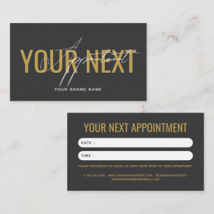Modern professional gray gold your next appointment card