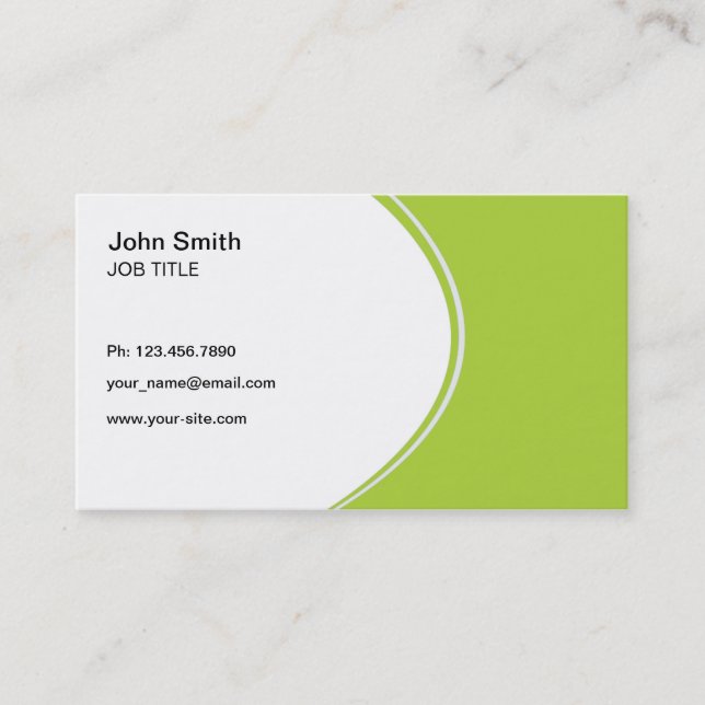 Modern Professional Green and White Business Card (Front)