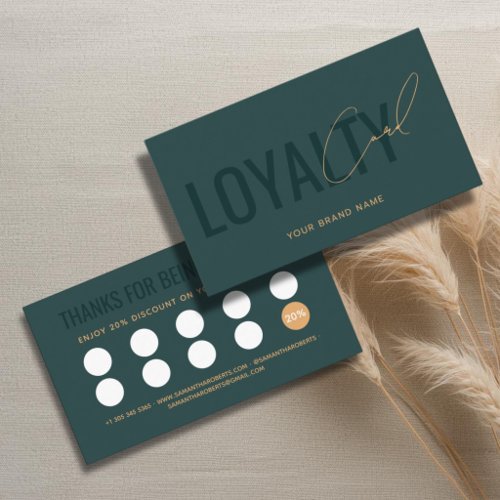 Modern professional green customer loyalty card