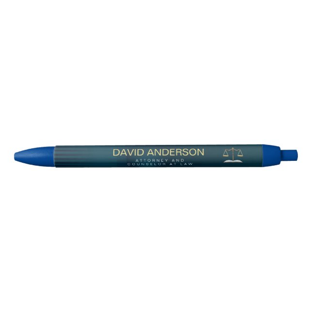 Modern Professional Green Gold Lawyer  Pen (Front)