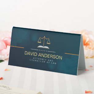 Modern Professional Green Gold Lawyer Table Tent