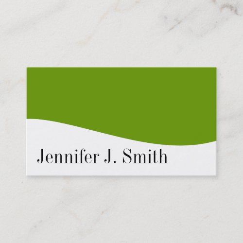 Modern Professional Green &amp; White Business Cards
