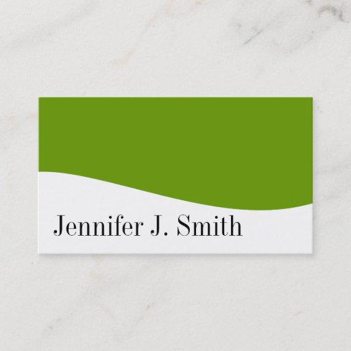 Customizable Modern Professional Green &amp; White Business Cards
