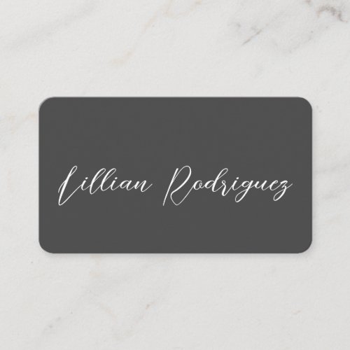 Modern Professional Grey and White Signature Business Card