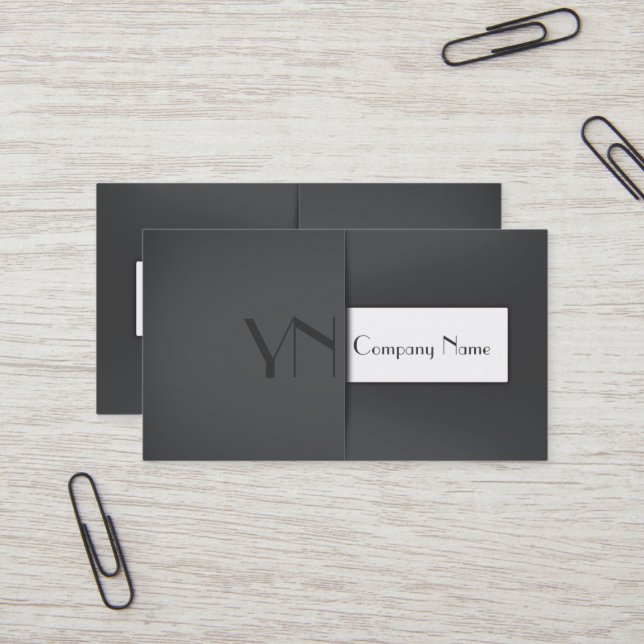 Modern Professional Grey Case - Business Card (Front/Back In Situ)