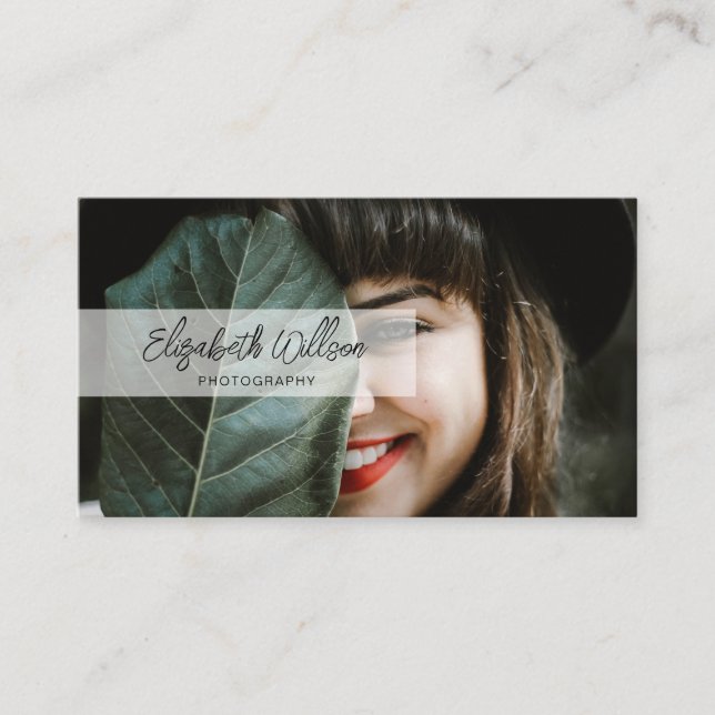 Modern Professional Handwritten Script Overlay Business Card (Front)