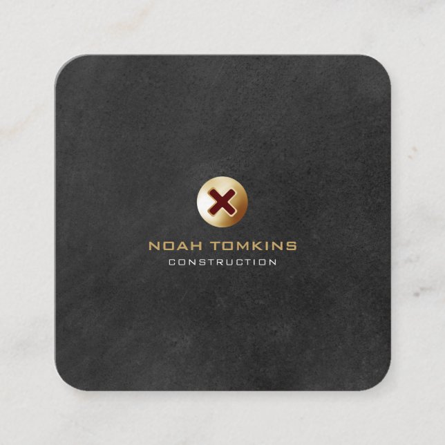 Modern Professional Handy Man Builder Square Business Card (Front)