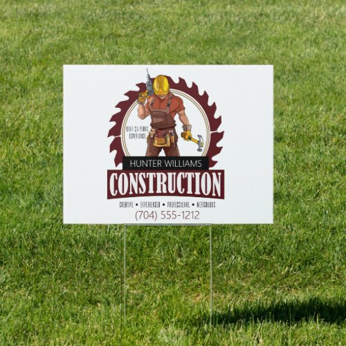 Modern Professional Handyman Construction Yard Sign