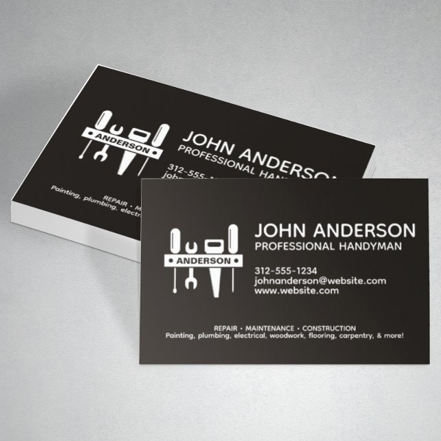 Modern Professional Handyman Services Business Card (Creator Uploaded)