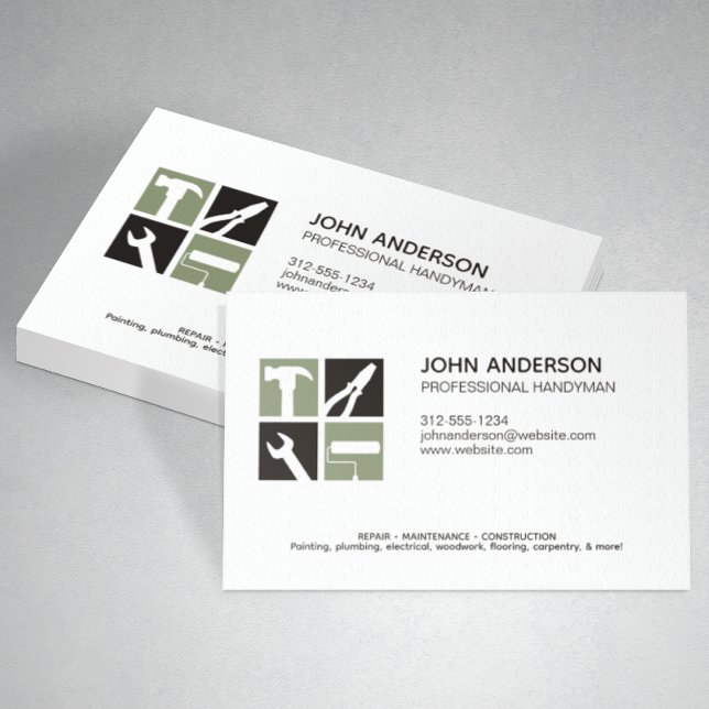 Modern Professional Handyman Services Business Card (Creator Uploaded)