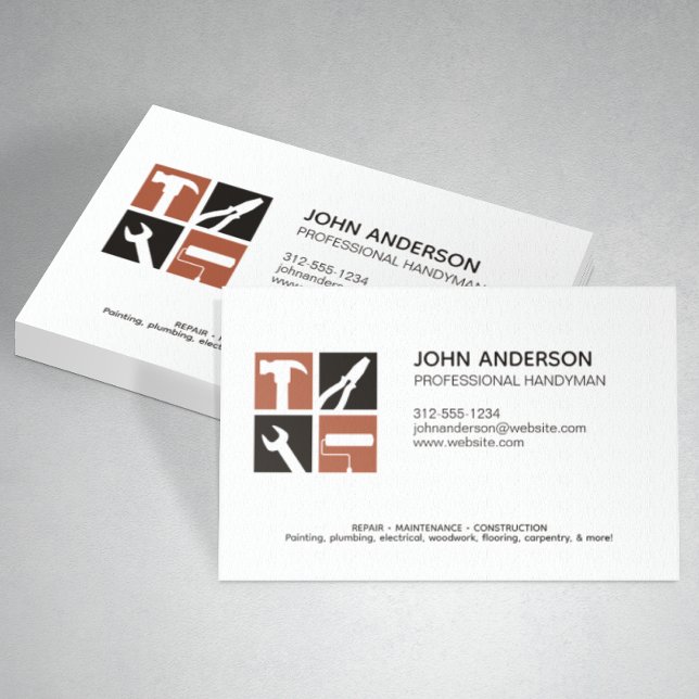 Modern Professional Handyman Services Business Card (Creator Uploaded)