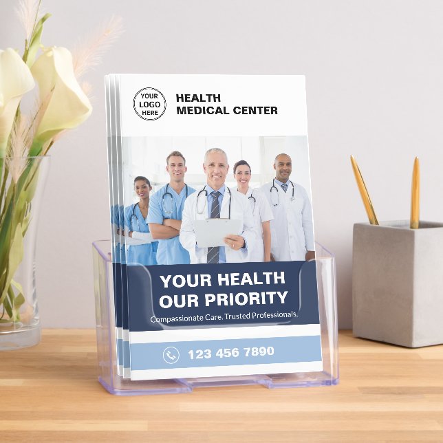 Modern Professional Healthcare Bi-Fold Brochure (Insitu)