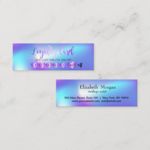Modern Professional Hearts Ombre Holographic Loyalty Card