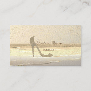 Modern Professional  High Heel,Gold Confetti Business Card