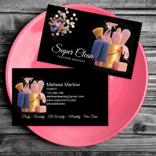 Modern Professional House Cleaning Housekeeping Business Card