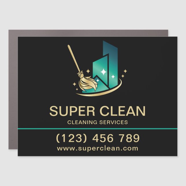 Modern Professional House Cleaning Services Car Ma Magnet (Front)