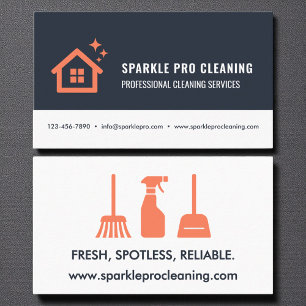 Modern Professional House Cleaning Services Logo Business Card