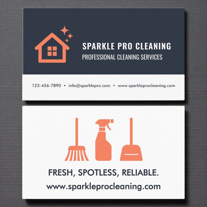 Modern Professional House Cleaning Services Logo Business Card