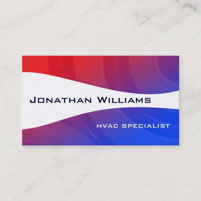 Modern Professional HVAC Business Cards (Front)