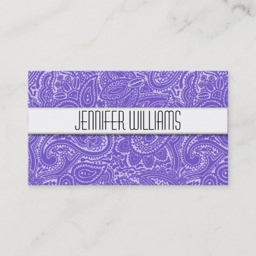 Modern Professional Lavender Paisley Business Card
