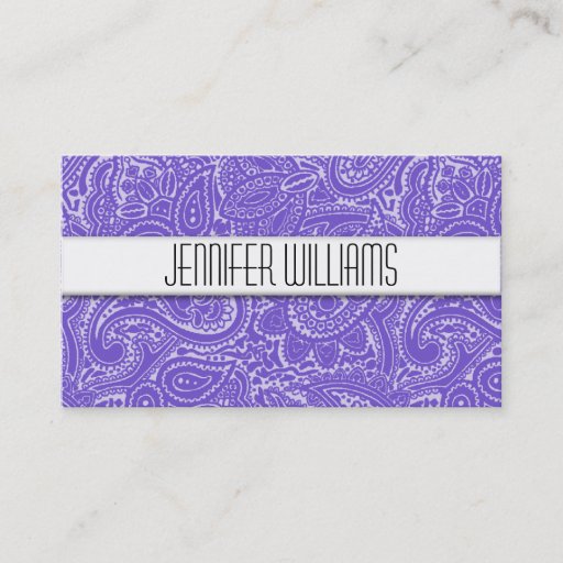 Customizable Modern Professional Lavender Paisley Business Card