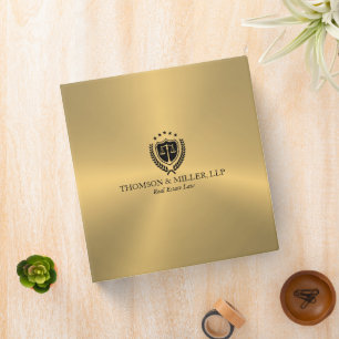 Modern Professional Law Office Metallic Gold 3 Ring Binder