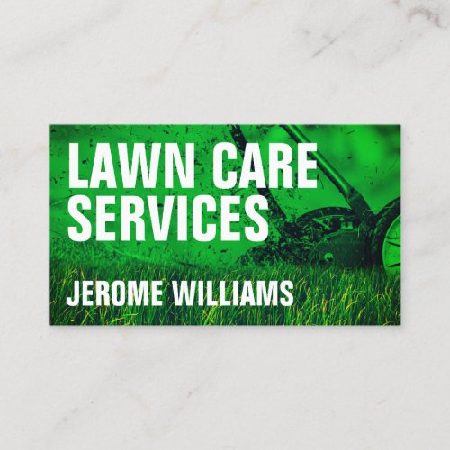 Modern professional lawn care business card