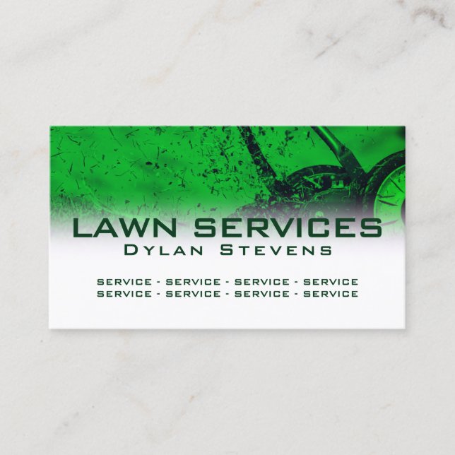 Modern professional lawn care  business card (Front)