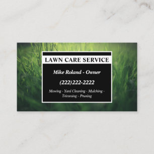 Modern Professional Lawn Care Gardener Services Business Card